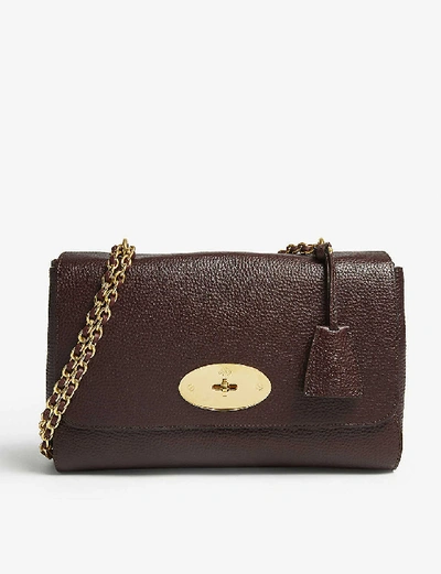 Shop Mulberry Lily Medium Grained-leather Shoulder Bag In Oxblood