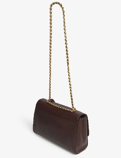 Shop Mulberry Lily Medium Grained-leather Shoulder Bag In Oxblood