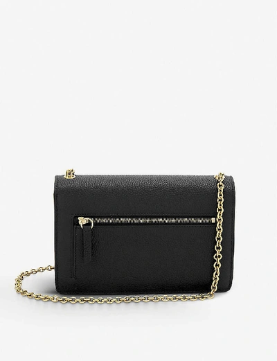 Shop Mulberry Women's Black Darley Small Grained-leather Clutch Bag