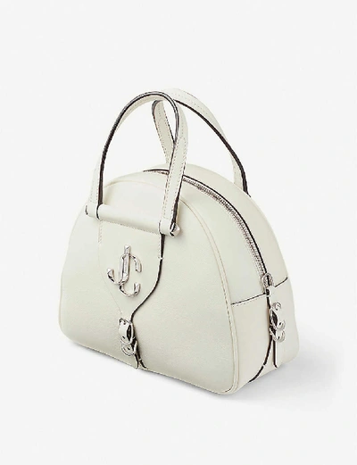 Shop Jimmy Choo Varenne Leather Bowling Bag In Latte/latte