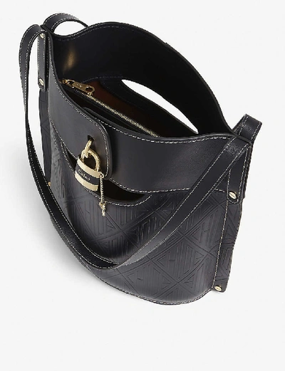 Shop Chloé Aby Leather Bucket Bag In Full Blue