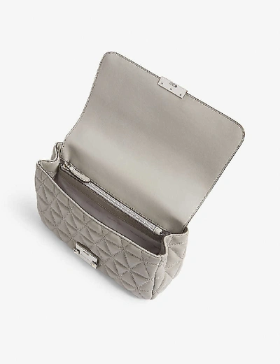 Shop Michael Michael Kors Sloan Large Quilted Shoulder Bag In Pearl Grey