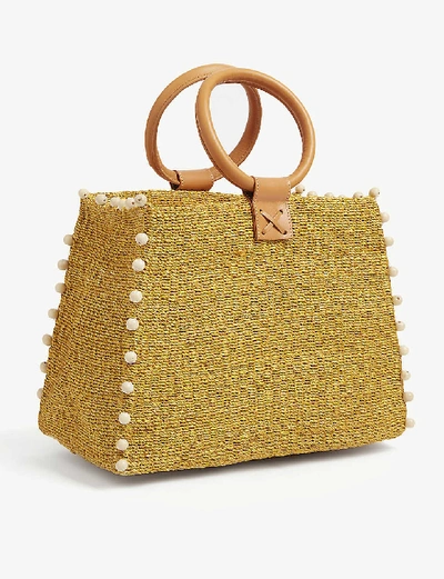 Shop Aranaz Perry Raffia Box Bag