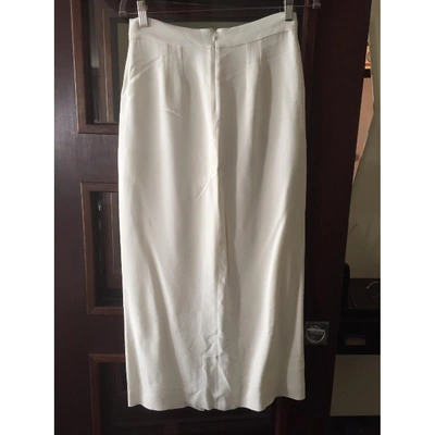 Pre-owned Vilshenko Silk Mid-length Skirt In White