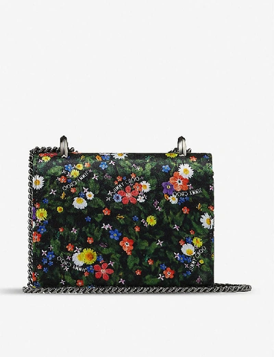 Shop Jimmy Choo Paris Mini Floral-print Silk Cross-body Bag In Multi