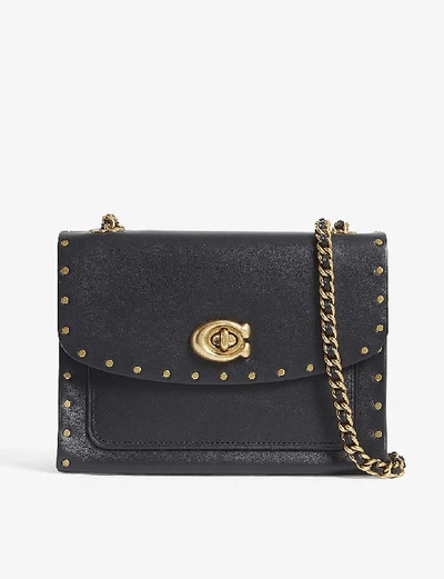 Shop Coach Parker Rivet Leather Shoulder Bag