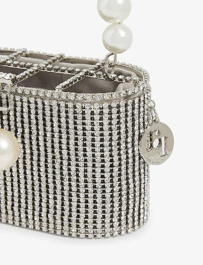 Shop Rosantica Super Holli Crystal Embellished Bag In Silver