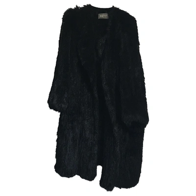 Pre-owned Yves Salomon Black Rabbit Coat