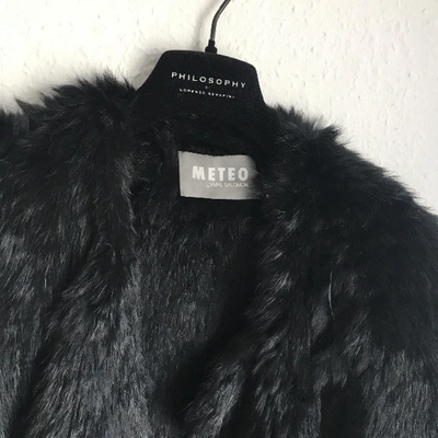 Pre-owned Yves Salomon Black Rabbit Coat