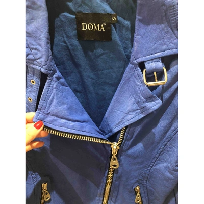 Pre-owned Doma Leather Short Vest In Blue