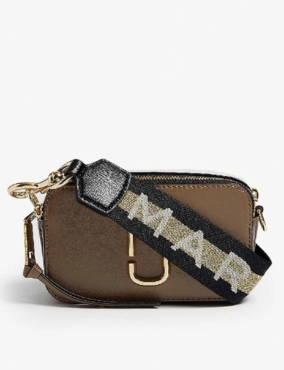 Shop Marc Jacobs French Grey Multi Ladies Grey Leather Snapshot Cross-body Wallet
