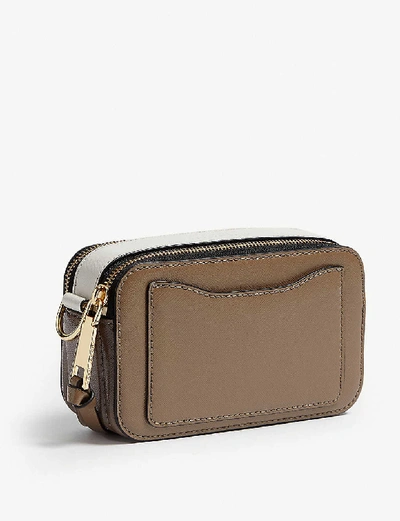 Shop Marc Jacobs French Grey Multi Ladies Grey Leather Snapshot Cross-body Wallet