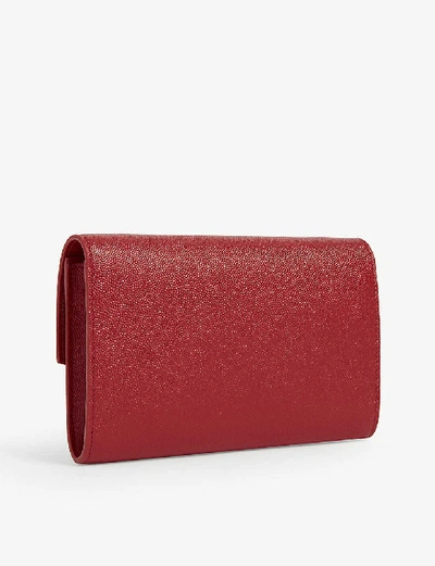 Shop Saint Laurent Uptown Leather Shoulder Bag In Rouge Eros