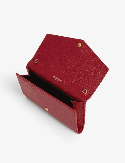 Shop Saint Laurent Uptown Leather Shoulder Bag In Rouge Eros