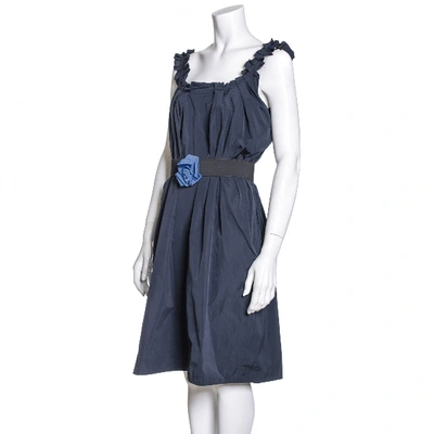 Pre-owned Lanvin Mid-length Dress In Navy