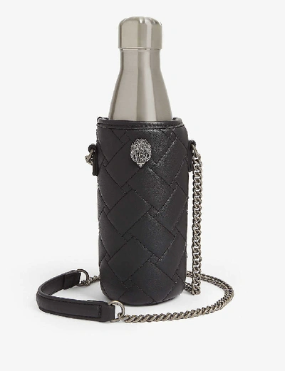 Shop Kurt Geiger Kensington Quench Water Bottle And Leather Holder In Black