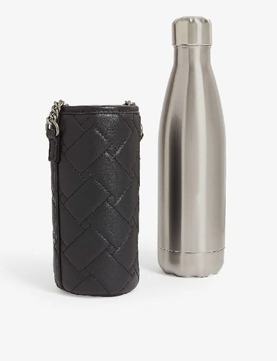 Shop Kurt Geiger Kensington Quench Water Bottle And Leather Holder In Black