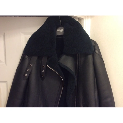 Pre-owned Karl Leather Coat In Green