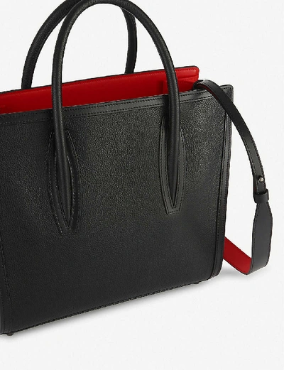 Shop Christian Louboutin Black/black/black Paloma S Medium Leather Tote Bag