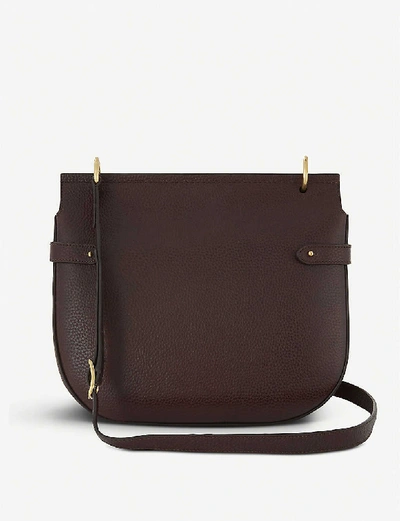 Shop Mulberry Amberley Grained-leather Shoulder Bag In Oxblood