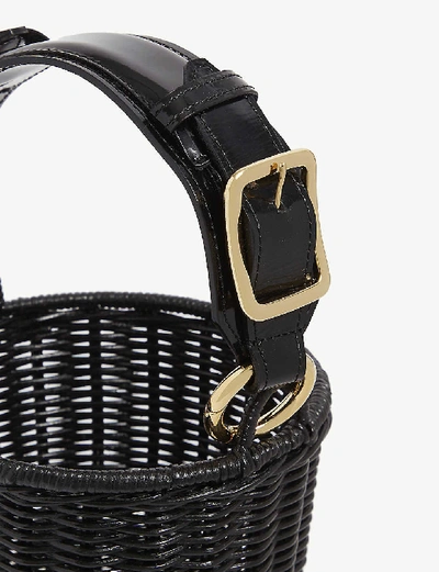 Shop Sacai Rattan Basket Bag In Black