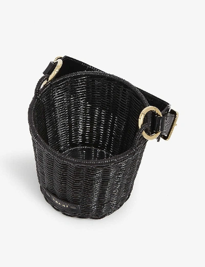 Shop Sacai Rattan Basket Bag In Black