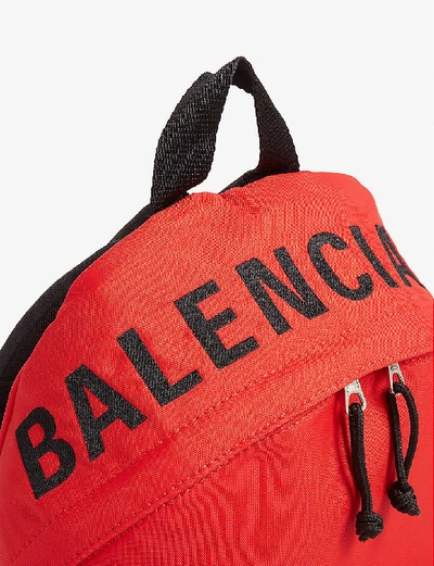 Shop Balenciaga Wheel Logo-print Woven Backpack