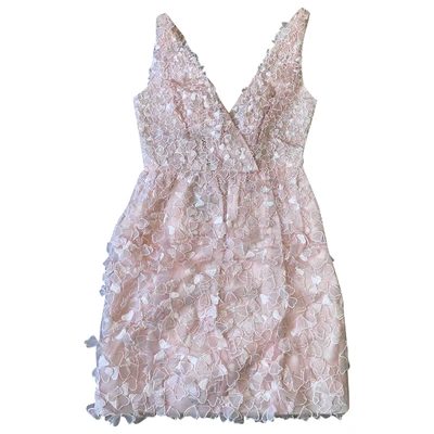 Pre-owned Oscar De La Renta Silk Mini Dress In Pink