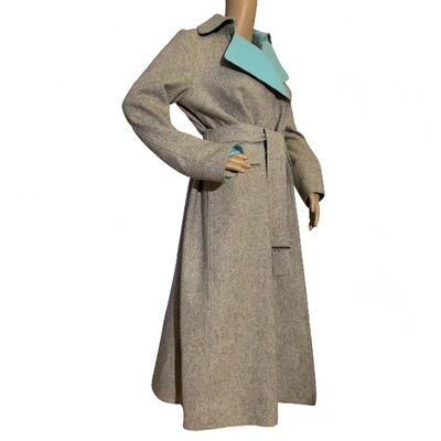 Pre-owned Sacai Wool Coat In Grey