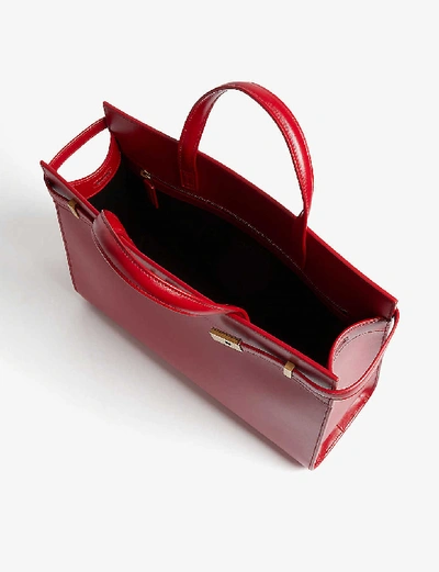 Shop Saint Laurent Manhattan Leather Tote In Red Gold