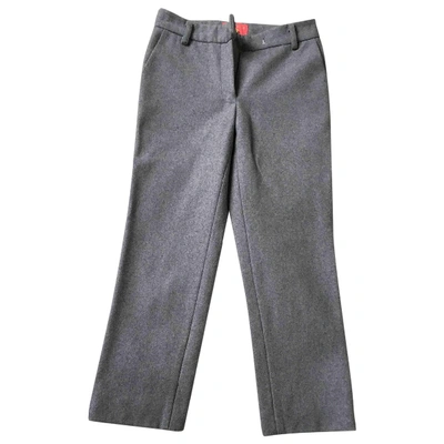 Pre-owned Manoush Wool Straight Pants In Grey