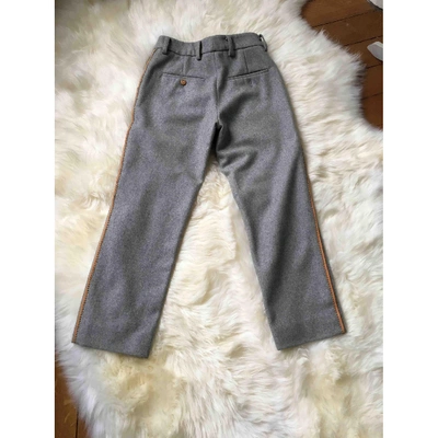 Pre-owned Manoush Wool Straight Pants In Grey