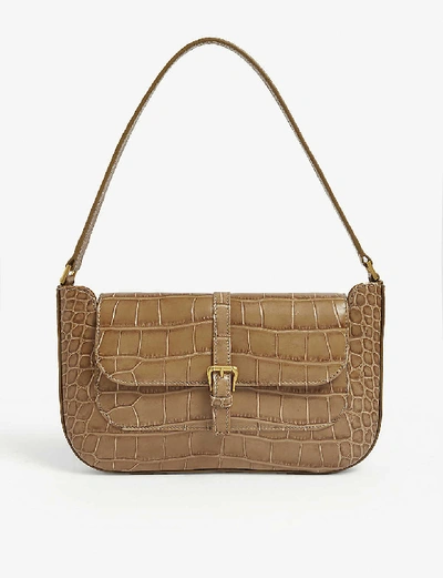 Shop By Far Miranda Croc-embossed Leather Mini Shoulder Bag