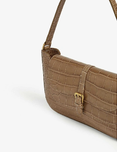 Shop By Far Miranda Croc-embossed Leather Mini Shoulder Bag