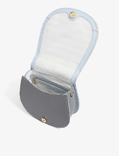 Shop Ted Baker Sonja Leather Saddle Bag In Dk-grey