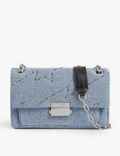 Ziggy Denim Embellished Shoulder Bag In Jean