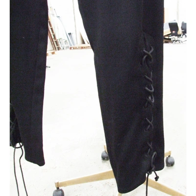 Pre-owned Nicole Farhi Trousers In Black