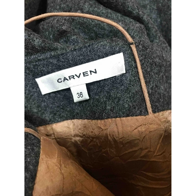 Pre-owned Carven Wool Mid-length Dress In Grey
