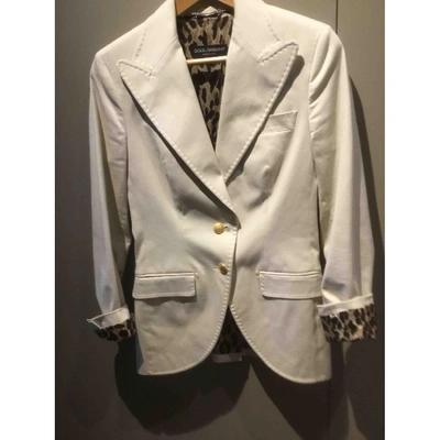 Pre-owned Dolce & Gabbana Suit Jacket In Beige