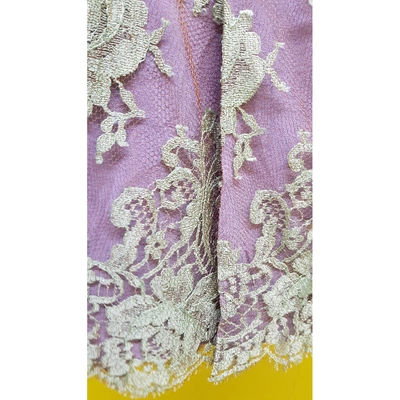 Pre-owned Dolce & Gabbana Silk Mini Skirt In Purple