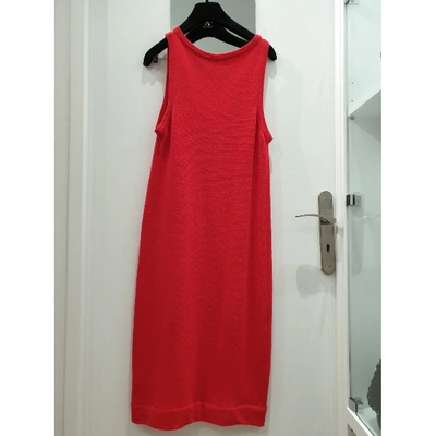 Pre-owned Chanel Cashmere Mid-length Dress In Red