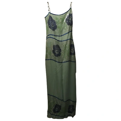 Pre-owned Collette Dinnigan Maxi Dress In Turquoise