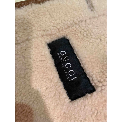 Pre-owned Gucci Camel Shearling Jacket