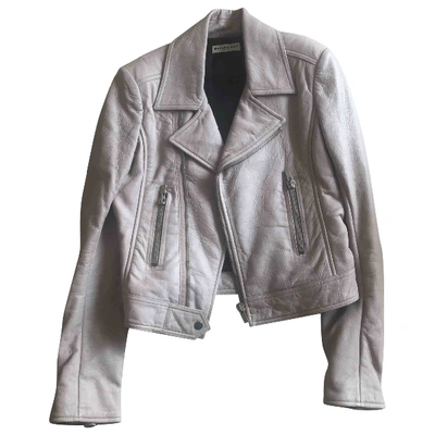 Pre-owned Balenciaga Leather Jacket In Grey