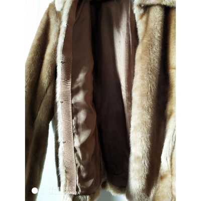 Pre-owned Gerard Darel Faux Fur Jacket In Beige