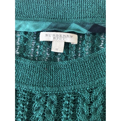 Pre-owned Burberry Linen Jumper In Green