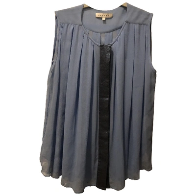 Pre-owned Sandro Silk Blouse In Blue