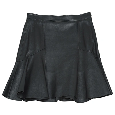 Pre-owned Givenchy Black Leather Skirt