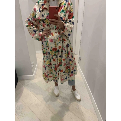 Pre-owned Moncler Long Trench Coat In Multicolour