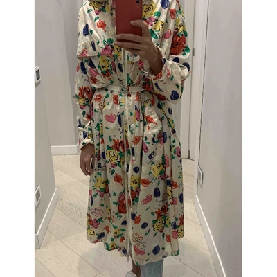 Pre-owned Moncler Long Trench Coat In Multicolour